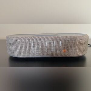 Gray Phone Charging Alarm Clock